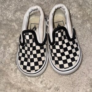 Vans Black and White Checkered Baby Slip-Ons